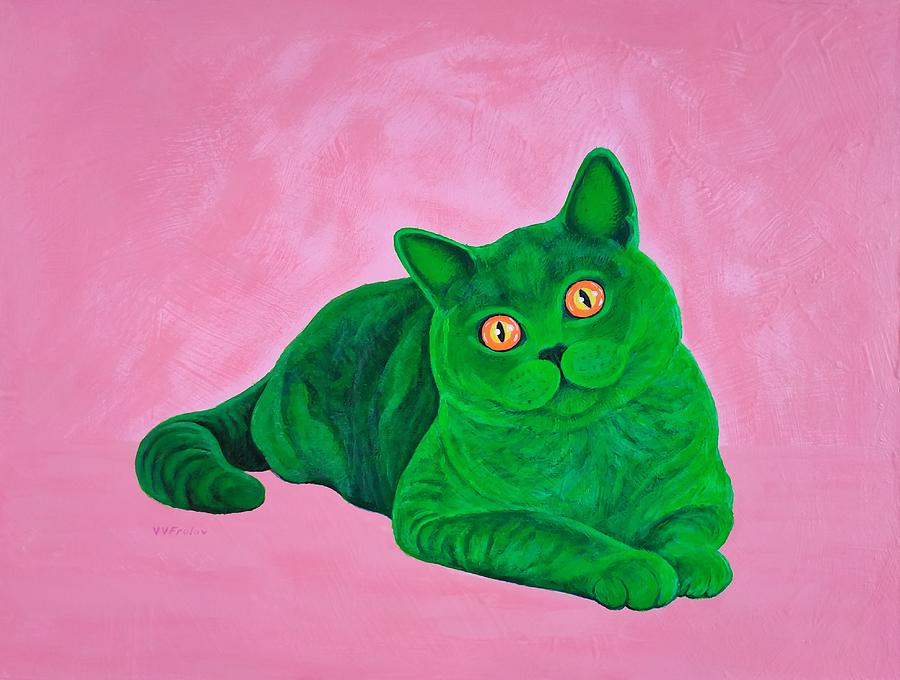 The Green Cat. Painting