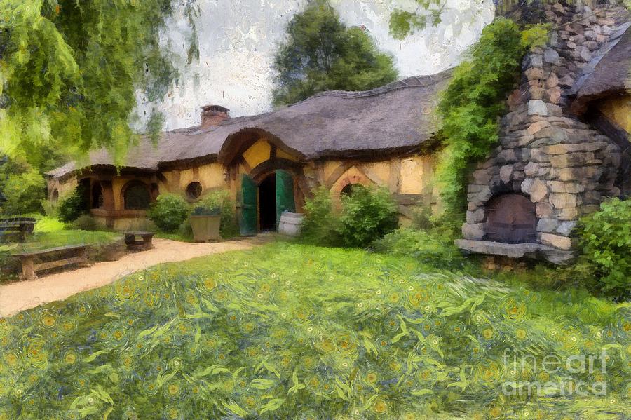 Wide Angle Painting - The Green Dragon Inn by Eva Lechner