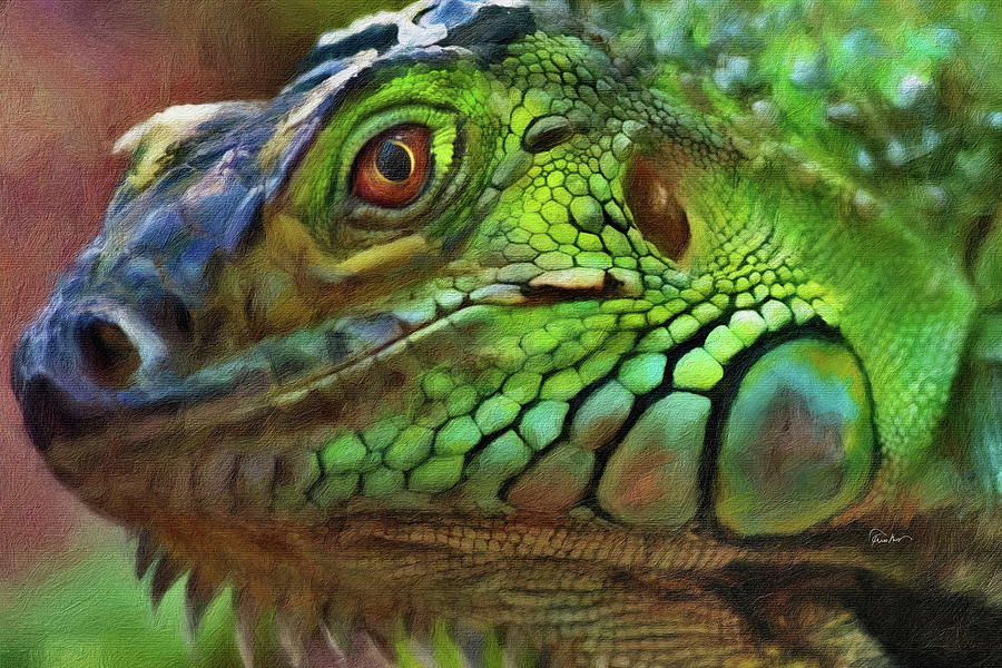 The Green Iguana Digital Art by Russ Harris