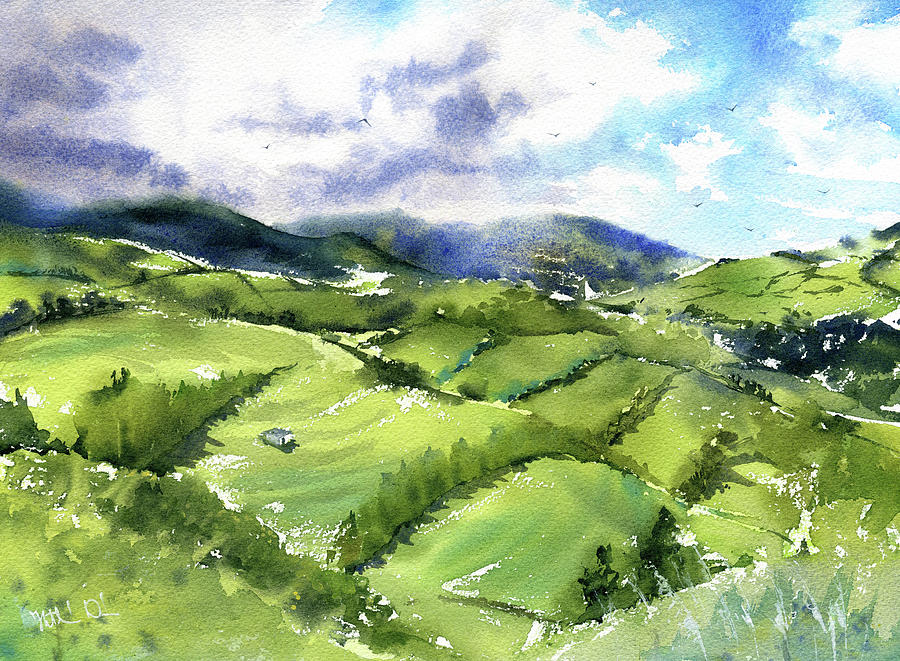 The Green Island Of Azores Painting by Dora Hathazi Mendes