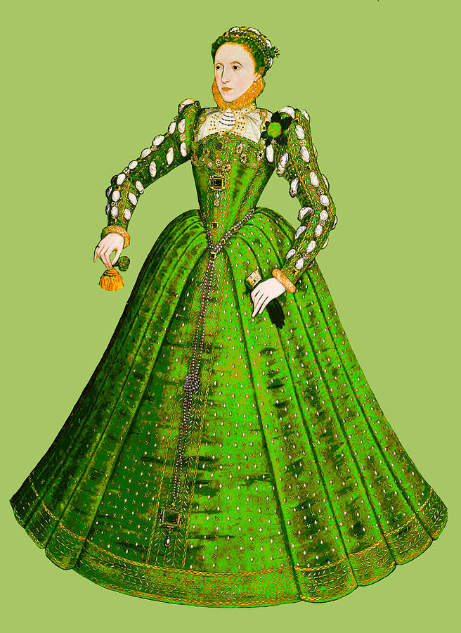 The Green Queen, Elizabeth I Mixed Media by Lorena Cassady