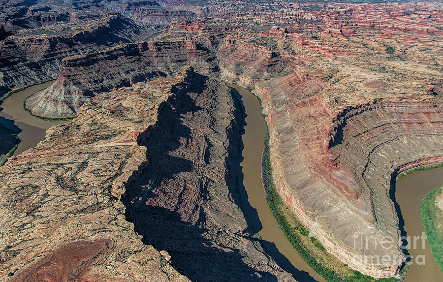 The Green River in Canyonlands National Park Aerial Photograph by David Oppenheimer