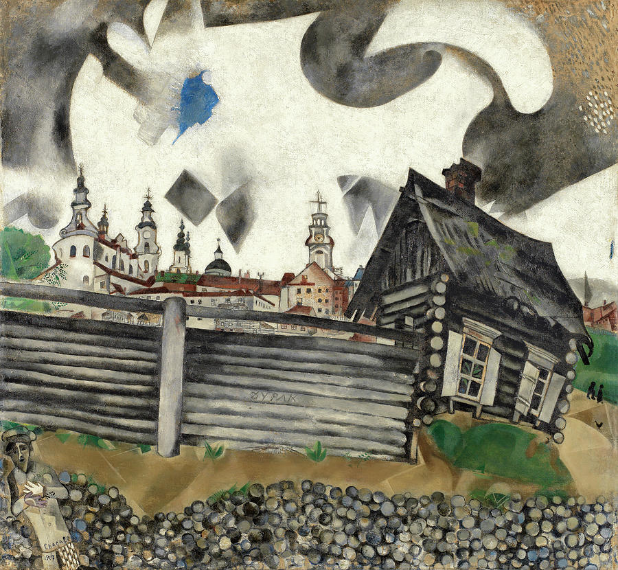 Marc Chagall Painting - The Grey House  by Marc Chagall