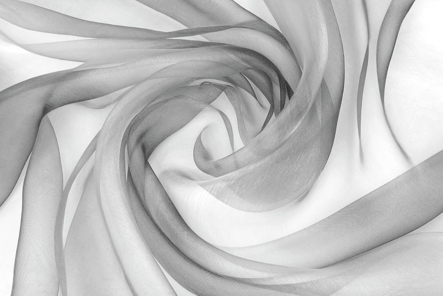The grey wavy organza fabric texture Photograph by Severija Kirilovaite