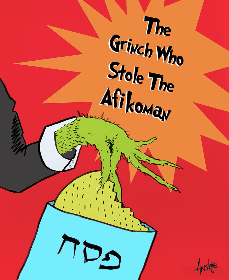 The grinch stole the afikoman Digital Art by Anshie Kagan - Pixels Merch