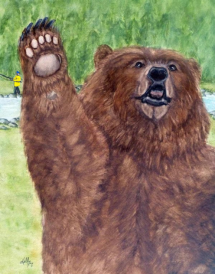 The Grizzly Wave Painting by Kelly Mills