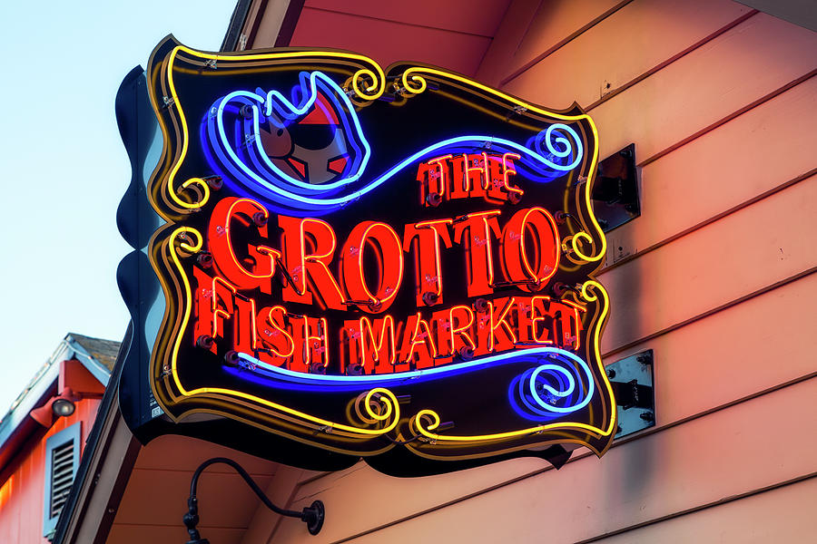 The Grotto Fish Market Sign Photograph by Joseph S Giacalone - Fine Art ...