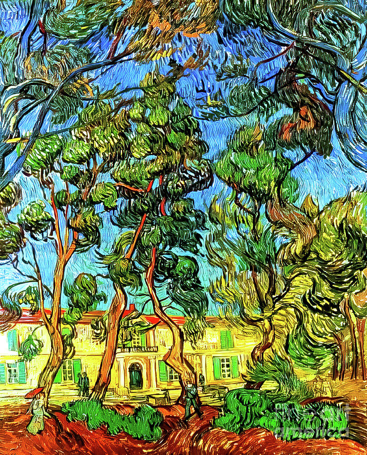 The Grounds Of The Asylum By Vincent Van Gogh Painting By Vincent Van Gogh Pixels