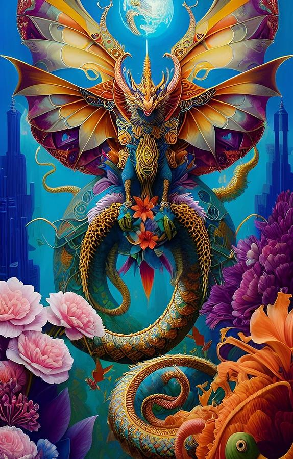 The Guardian Dragon 1 Digital Art by Denise F Fulmer