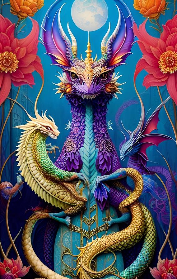 The Guardian Dragon 2 Digital Art by Denise F Fulmer
