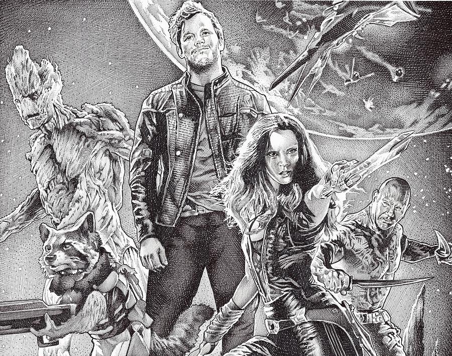 The Guardians of the Galaxy Drawing by Bob Weaver