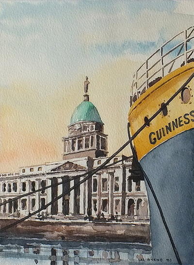 The Guinness Boat. Painting by Val Byrne