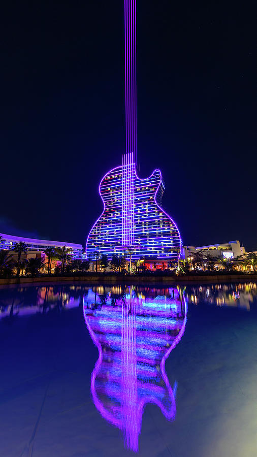 The Guitar Hotel at Night II Photograph by Claudia Domenig Pixels