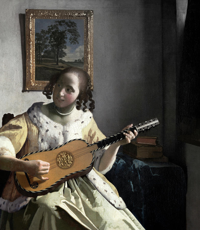 Music Painting - The Guitar Player Colorized by Bob Pardue