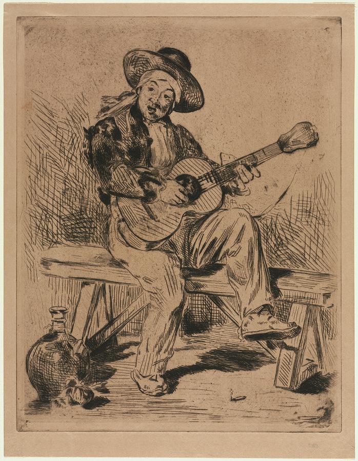 The Guitarist 1861 Edouard Manet Painting by MotionAge Designs