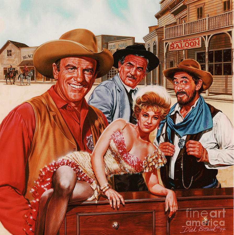 The Gunsmoke Cast Painting by Dick Bobnick