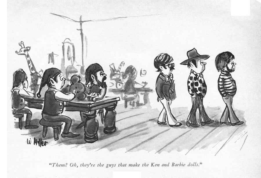 The Guys That Make The Barbie and Ken Dolls Drawing by Warren Miller