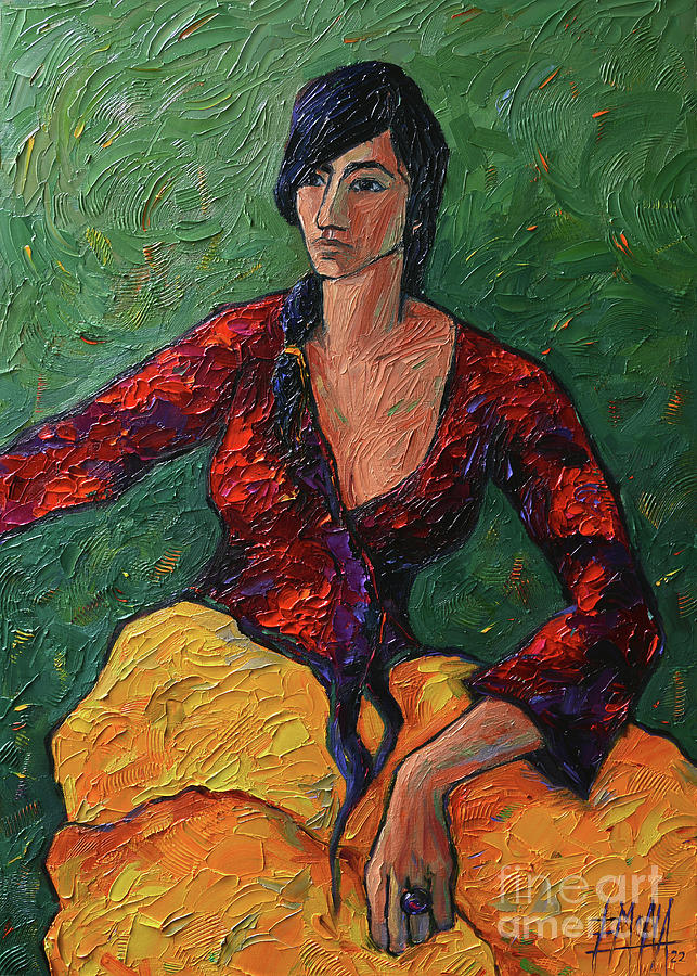 Portrait Painting - THE GYPSY commissioned oil painting by Mona EDULESCO by Mona Edulesco