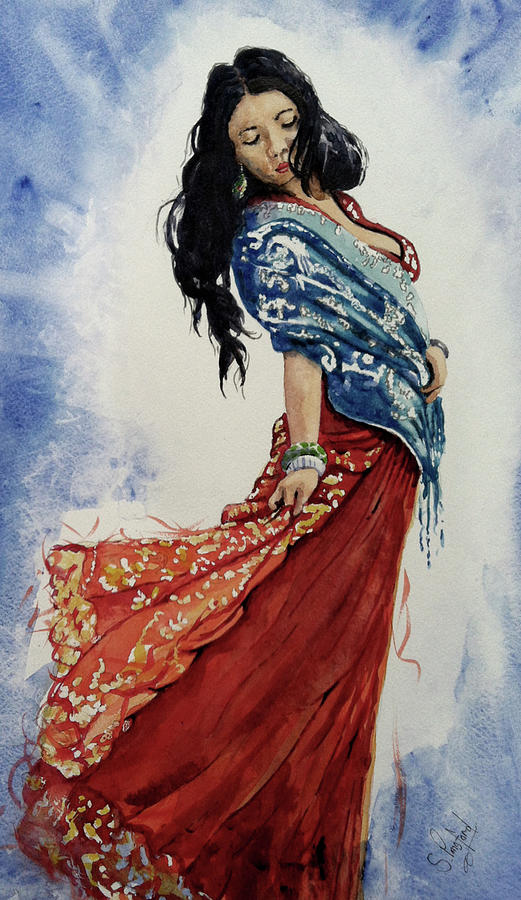Spanish Painting - The Gypsy Dancer by Steven Ponsford