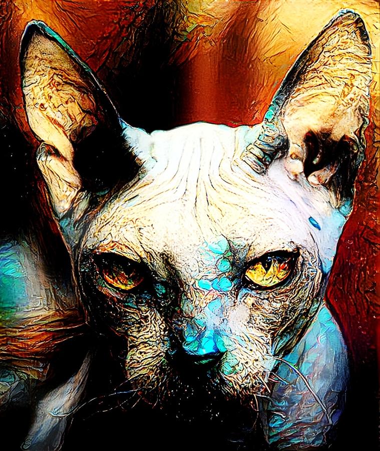 The Hairless Cat Digital Art by Bob Smerecki | Fine Art America