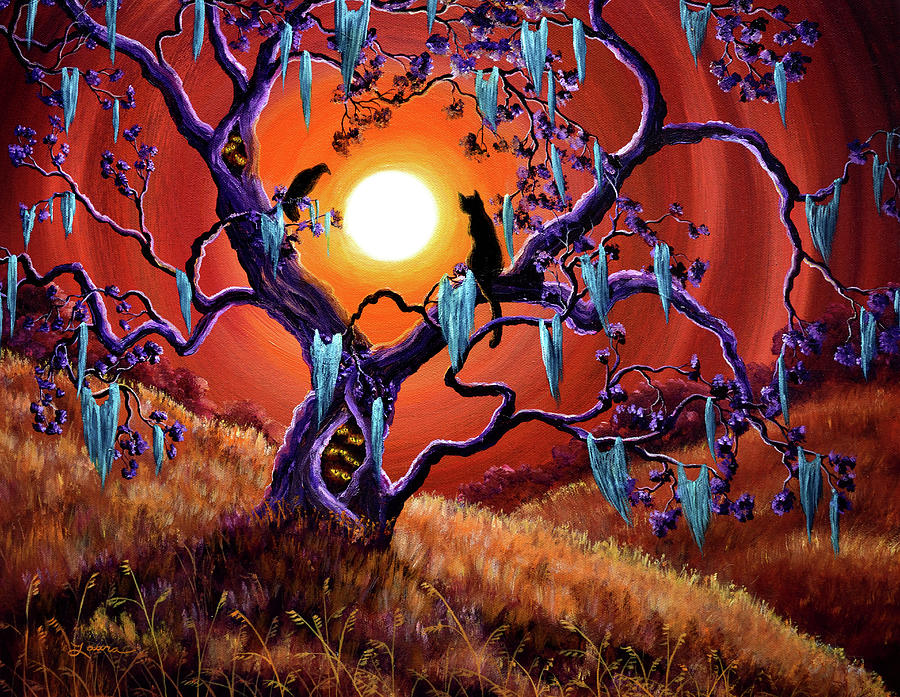 Sunset Painting - The Halloween Tree by Laura Iverson