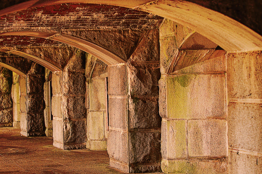 The Halls of Fort Popham Photograph by Paul Mangold
