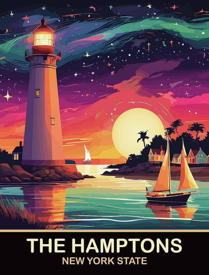 The Hamptons at Night Digital Art by Long Shot