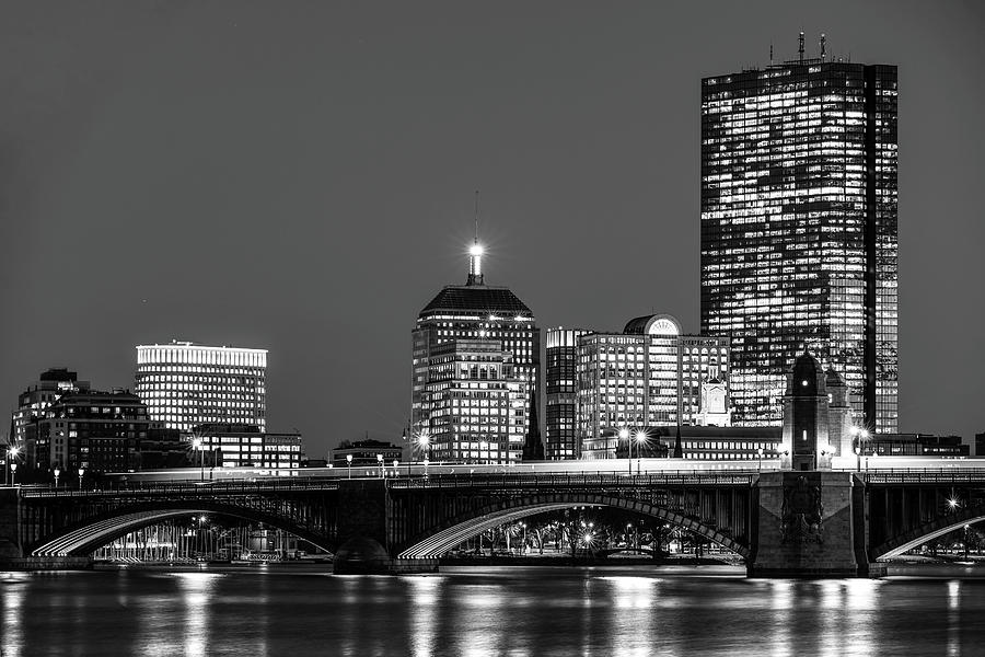 The Hancock over the Longfellow Bridge Boston MA Charles River Black and White Photograph by Toby McGuire