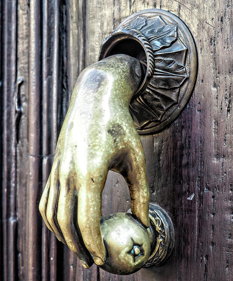 The Hand on the Magic Ball Door Knocker Photograph by Rebecca Dru