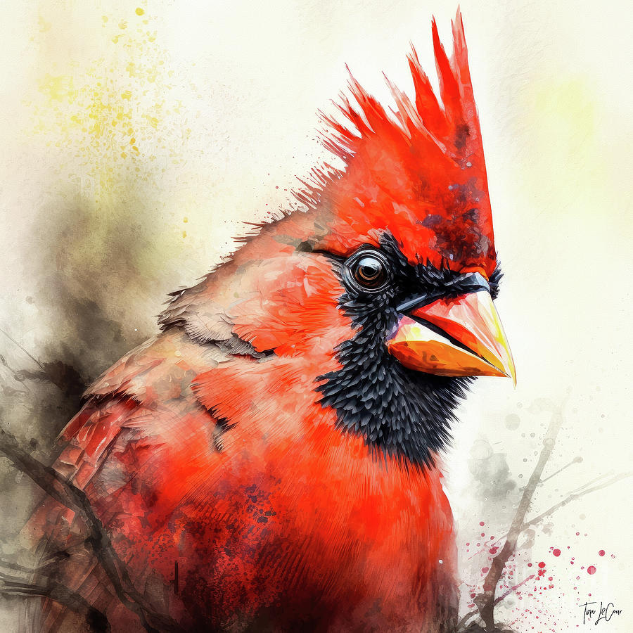 Cardinal Painting - The Handsome Cardinal by Tina LeCour