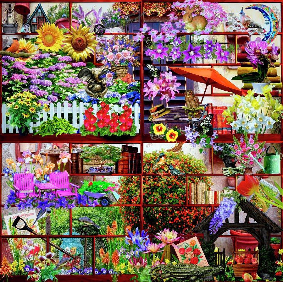 The Happy Garden Digital Art by Debra and Dave Vanderlaan