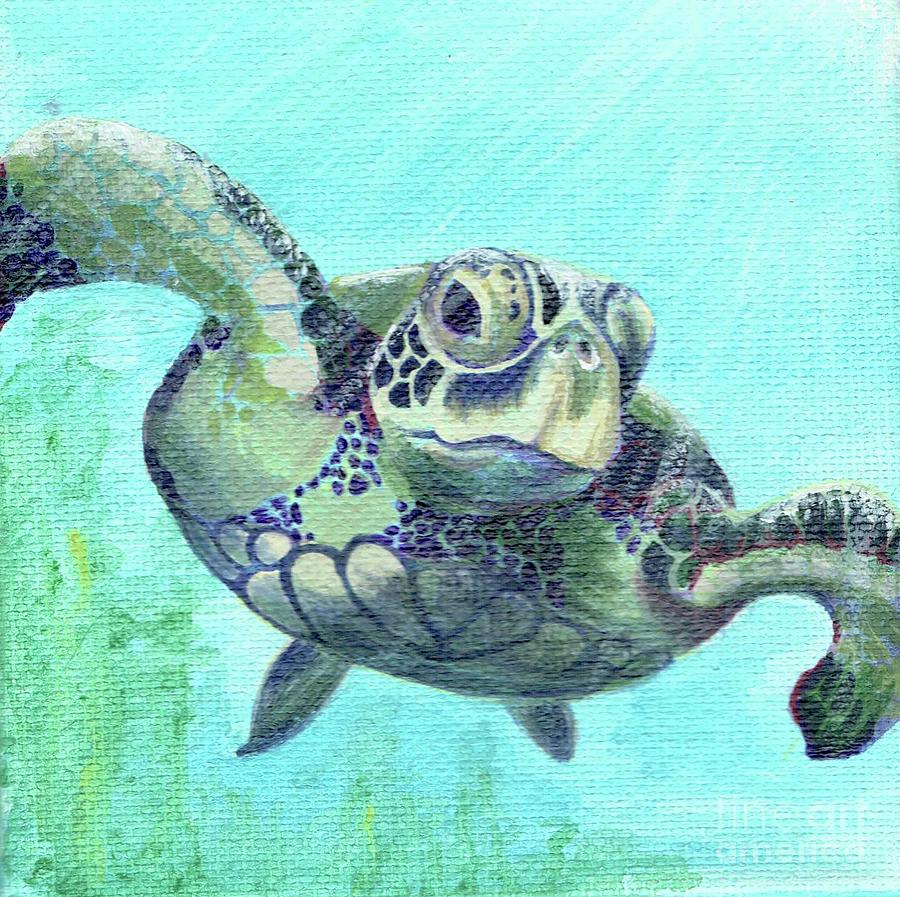 The Happy Honu Painting by Emily Lewis - Pixels