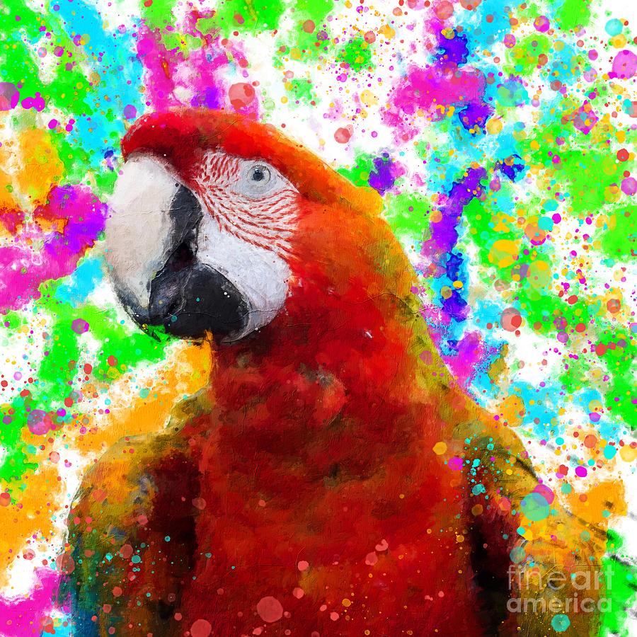 The Happy Parrot Painting by Alexandra Arts