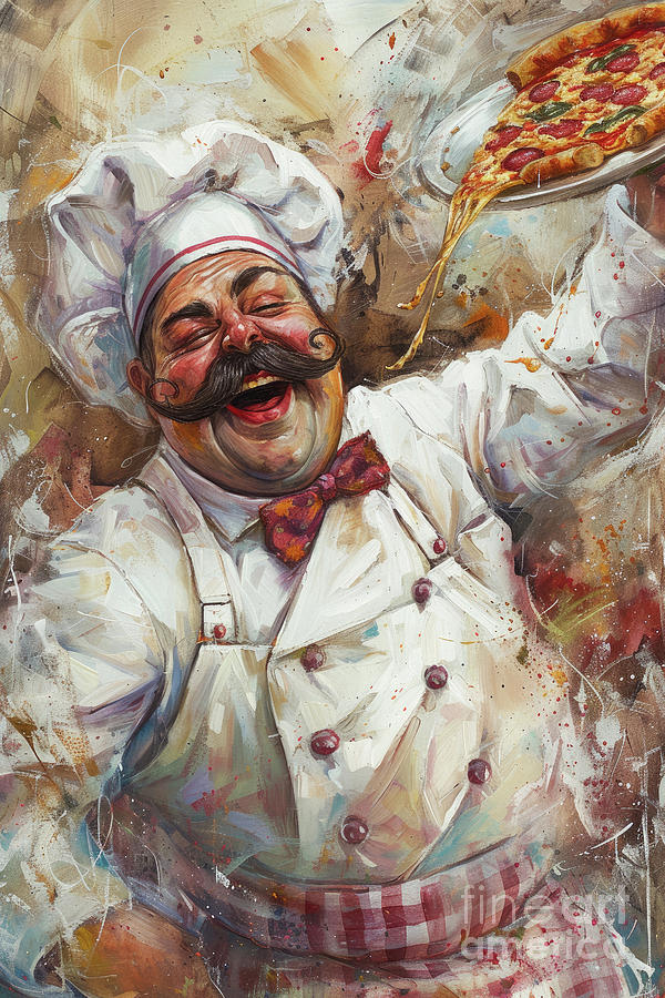 The Happy Pizza Maker Painting
