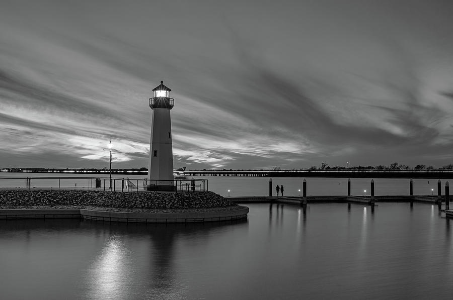 The Harbor Lighthouse in Rockwall, TX in Black and White Photograph by ...