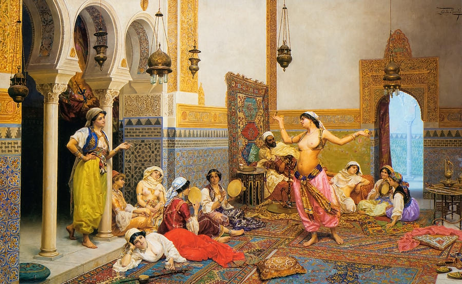 The Harem Dance By Giulio Rosati Painting