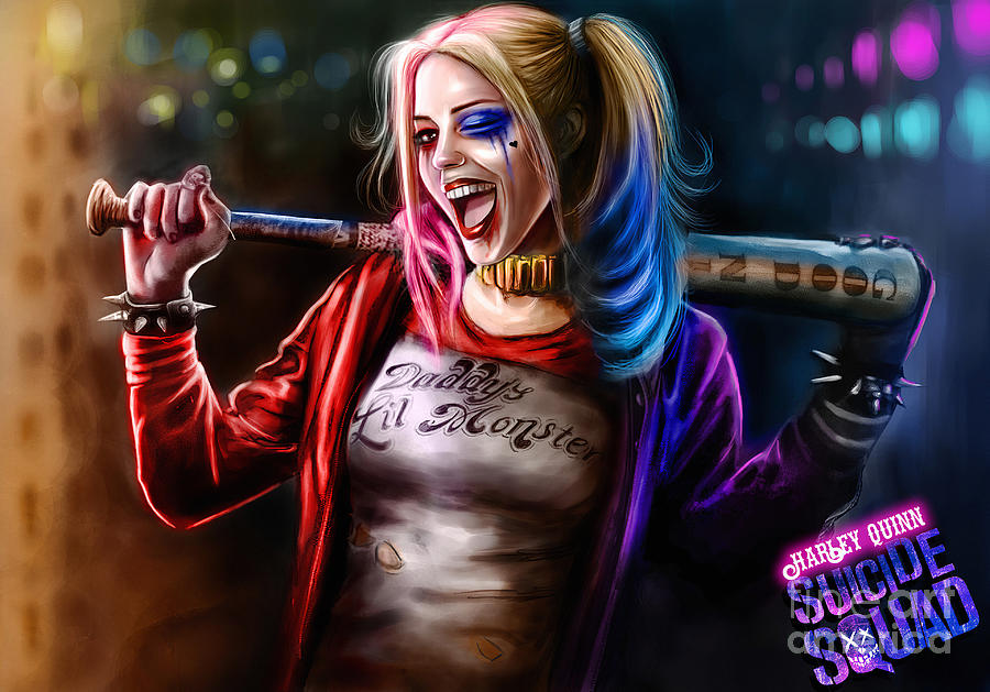 The Harley Quinn digital art poster Final no.2 Digital Art by Thomas ...