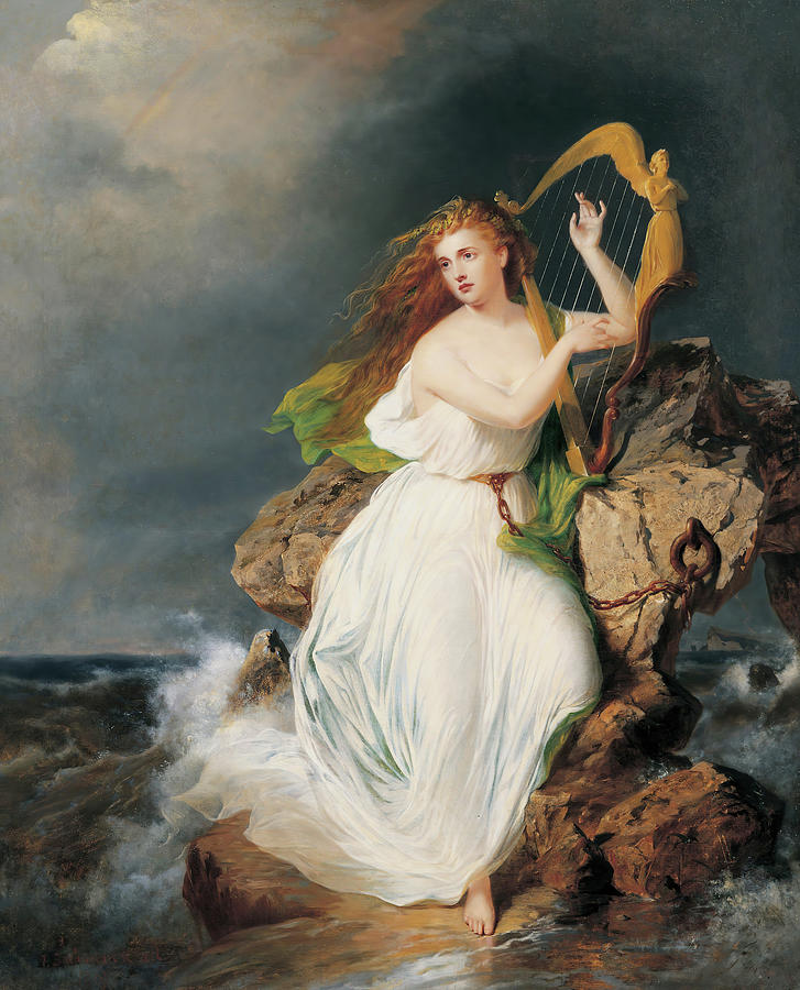 Thomas Buchanan Read Painting - The Harp of Erin  by Thomas Buchanan Read