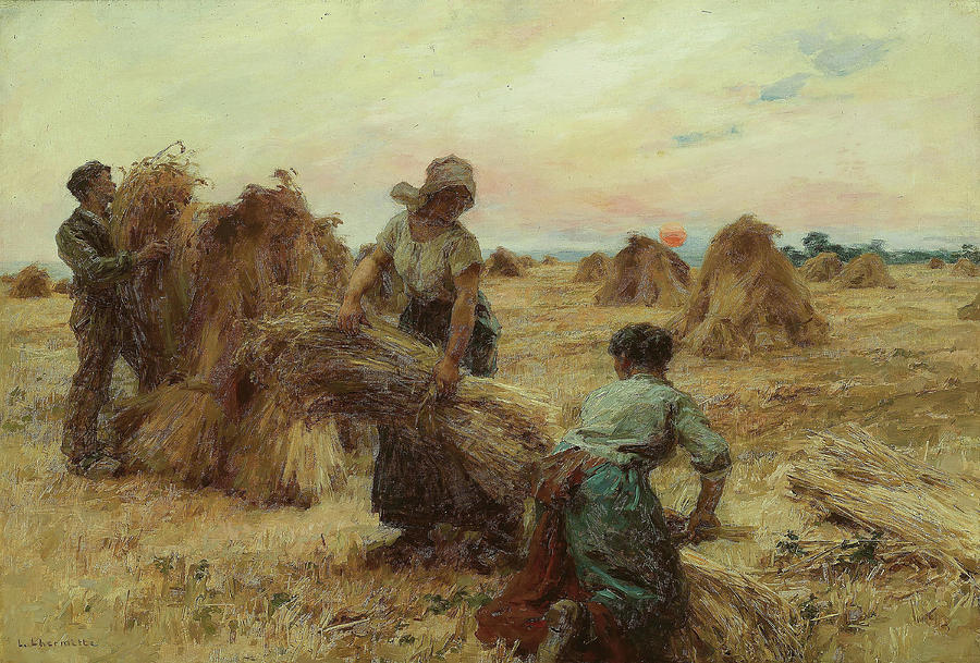 The Harvesters. Leon Augustin Lhermitte, French, 1844-1925. Painting by Leon Augustin Lhermitte -1844-1925-