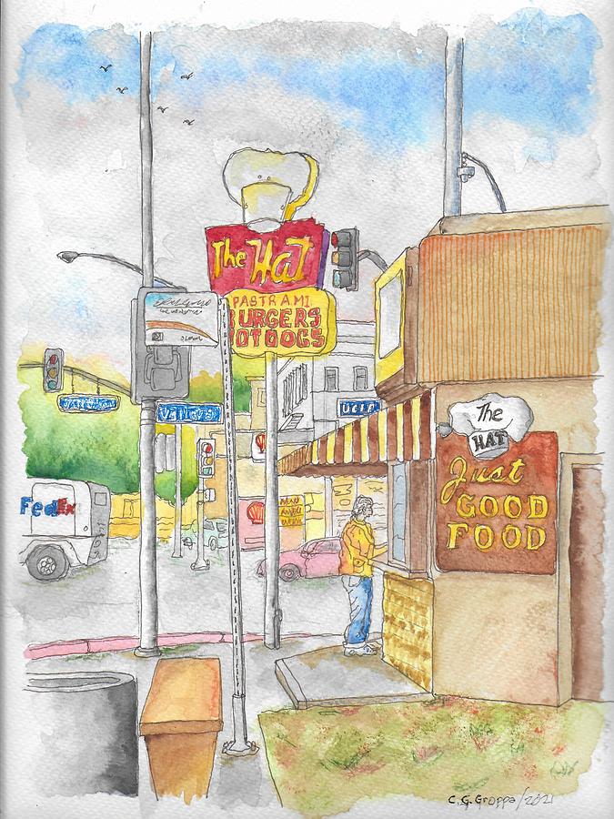 The Hat Burgers, Montebello, California Painting by Carlos G Groppa