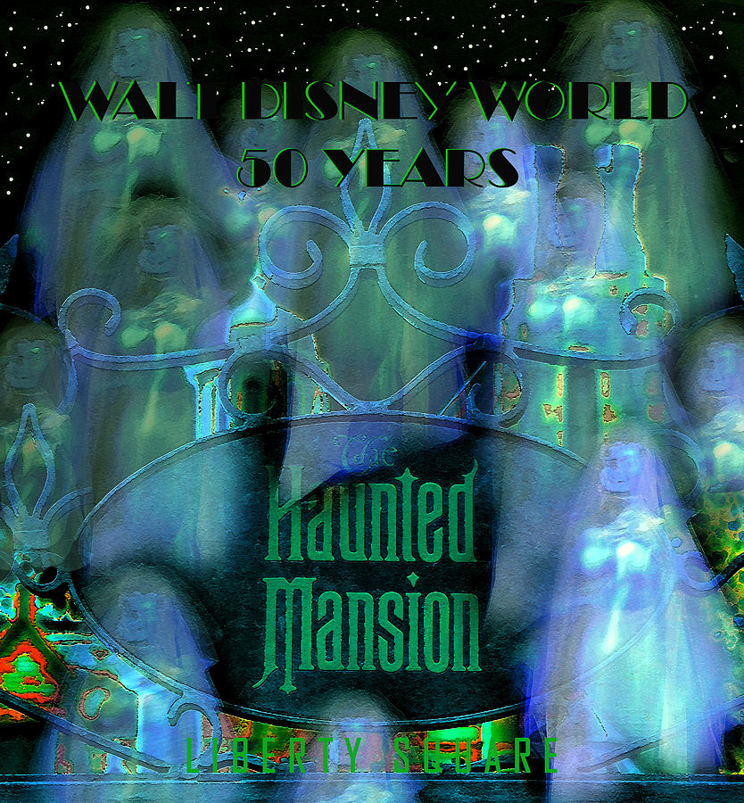 The Haunted Mansion WDW 50 years  Mixed Media by David Lee Thompson