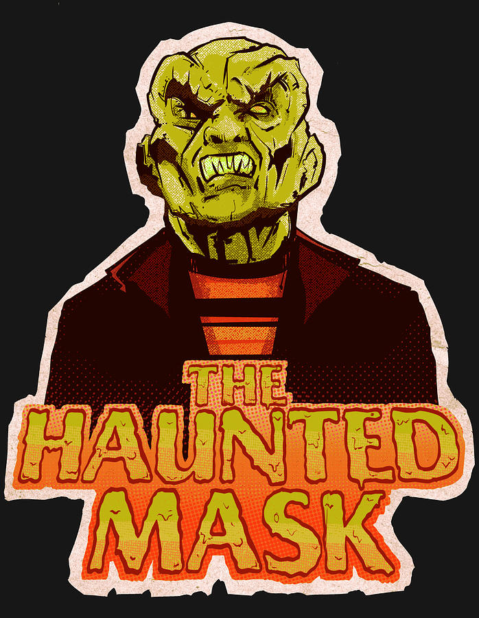 Halloween Drawing - The Haunted Mask by Ludwig Van Bacon