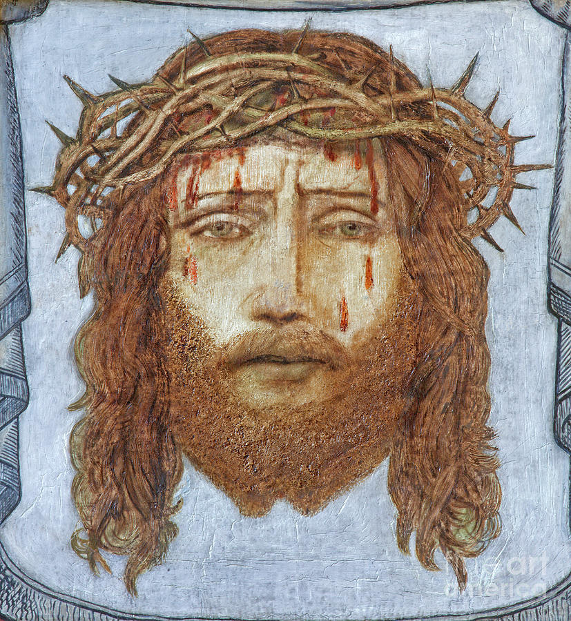 The head of tortured Jesus Christ painting Photograph by Jozef Sedmak ...