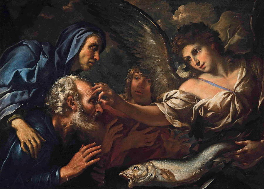 The Healing of Tobias  Painting by Girolamo Troppa