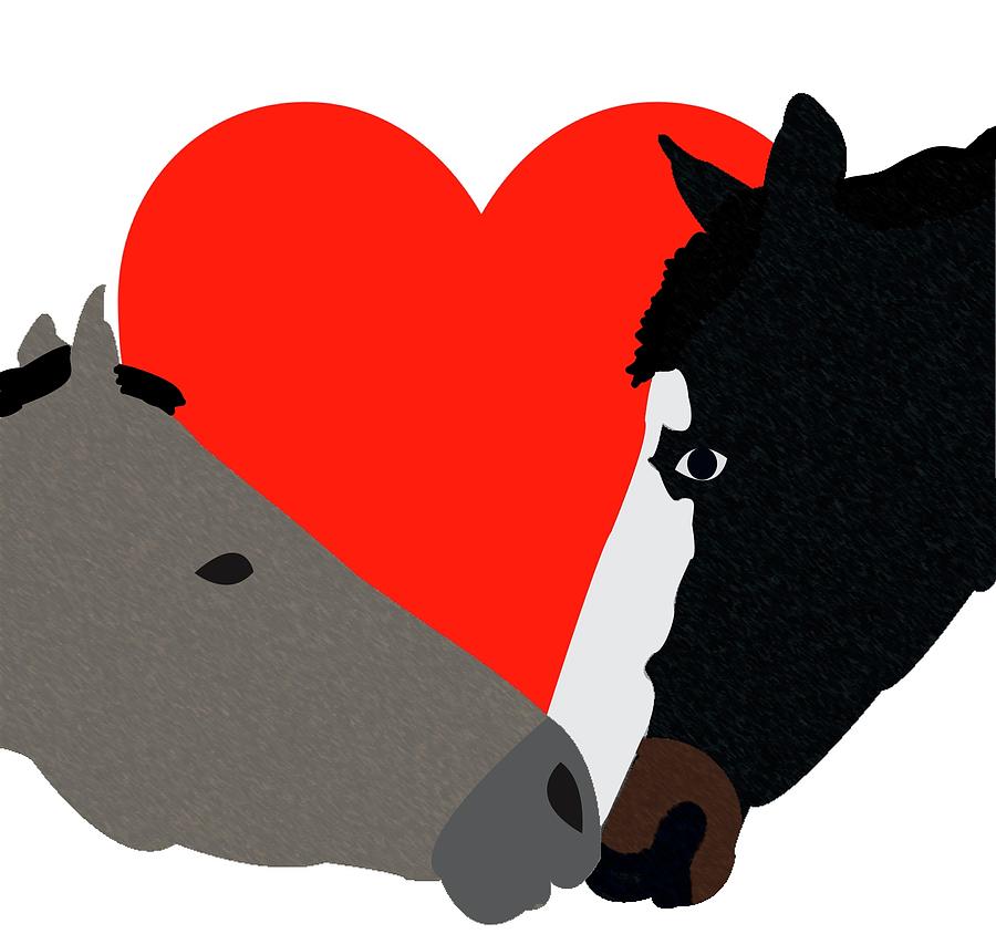 The Heart of Horses Digital Art by Caroline Elgin