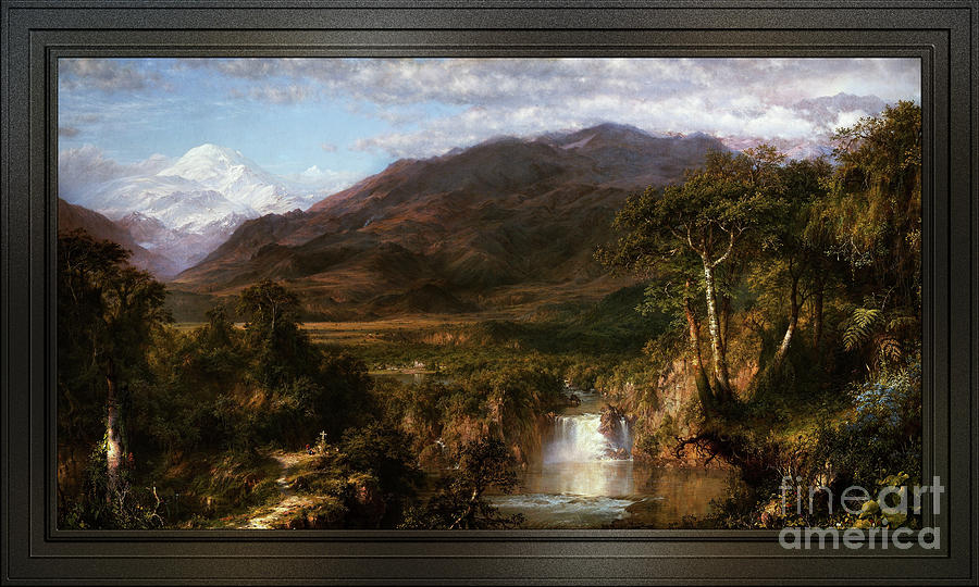 The Heart of the Andes by Frederic Edwin Church Remastered Xzendor7 Art Reproductions Painting by Rolando Burbon
