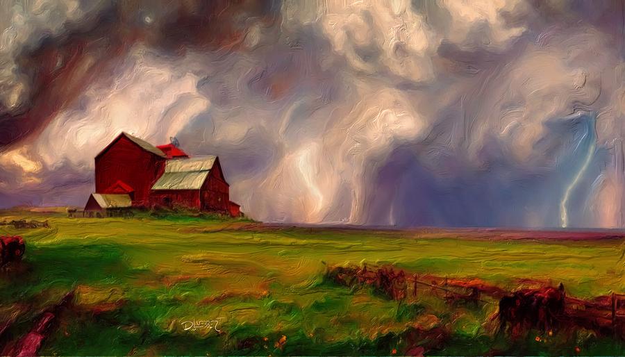 The Heartland 13 Lightning Storm Digital Art by David Luebbert