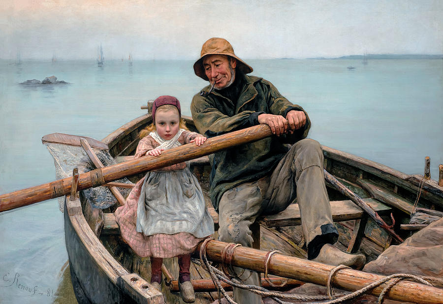 Abstract Painting - The helping hand #2 by Emile Renouf