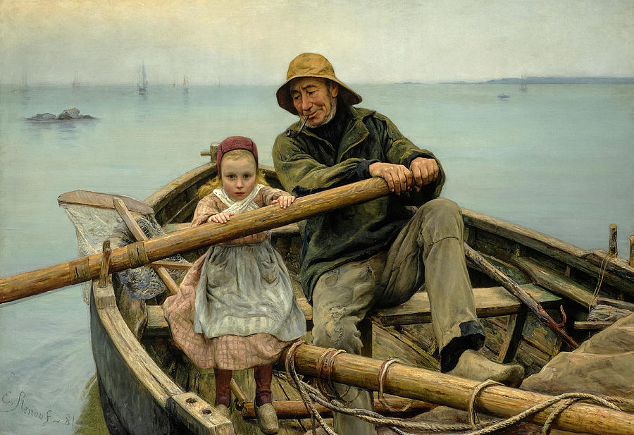 Impressionism Painting - The Helping Hand, 1881 by Emile Renouf