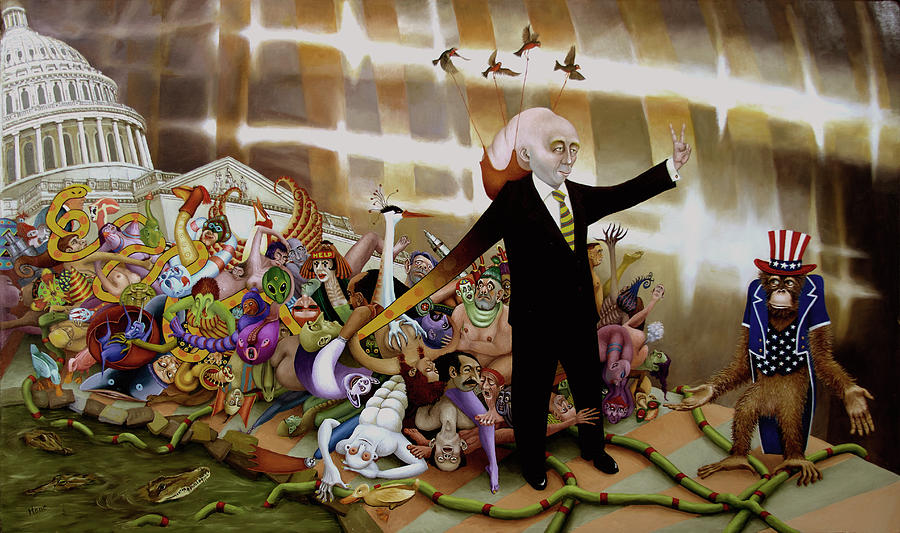 The Helter-Skelter Political Mind Painting by Hone Williams
